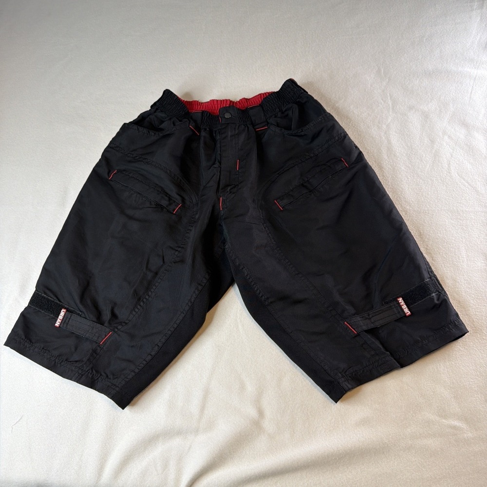 URBAN Cycling Apparel Men's Cycling Shorts Size M Black Red MTB Bike